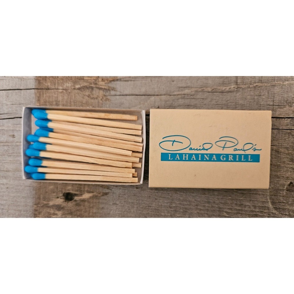 David Paul's‎ Lahaina Grill Matchbox Blue Tip Matches Restaurant Souvenir - Picture 10 of 12